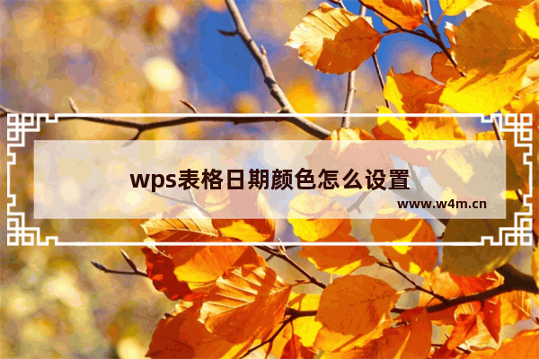 wps表格日期颜色怎么设置