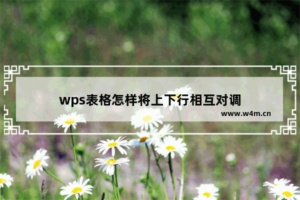 wps表格怎样将上下行相互对调