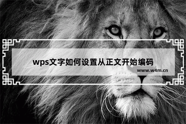 wps文字如何设置从正文开始编码