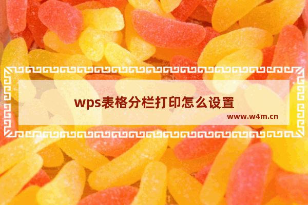 wps表格分栏打印怎么设置