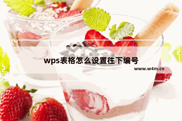 wps表格怎么设置往下编号