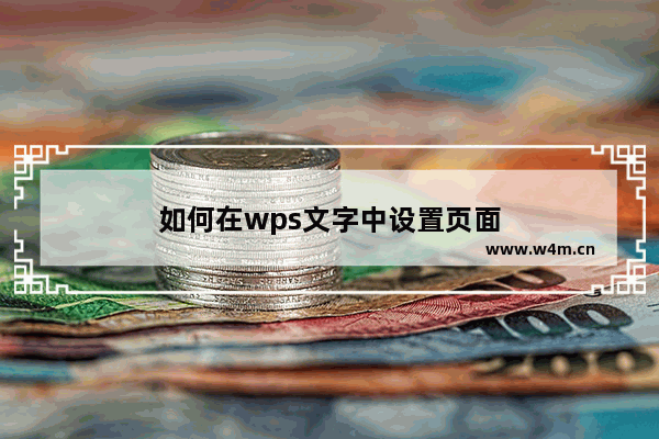 如何在wps文字中设置页面