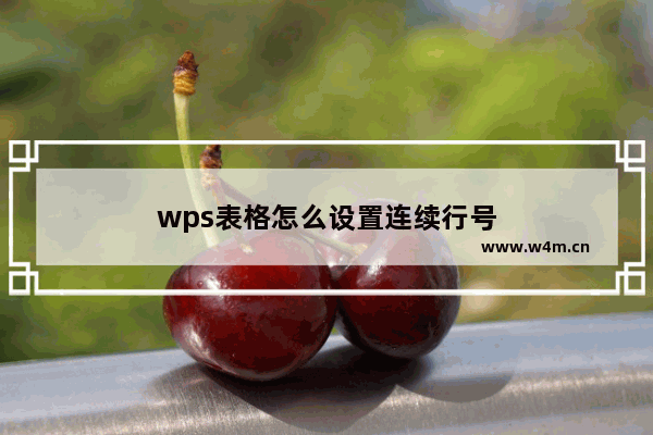 wps表格怎么设置连续行号