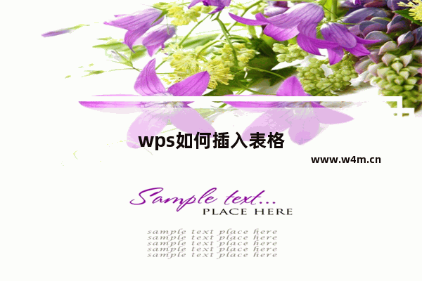 wps如何插入表格