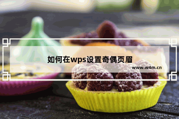 如何在wps设置奇偶页眉