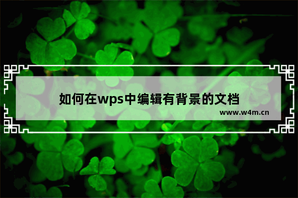 如何在wps中编辑有背景的文档