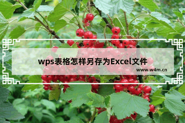 wps表格怎样另存为Excel文件