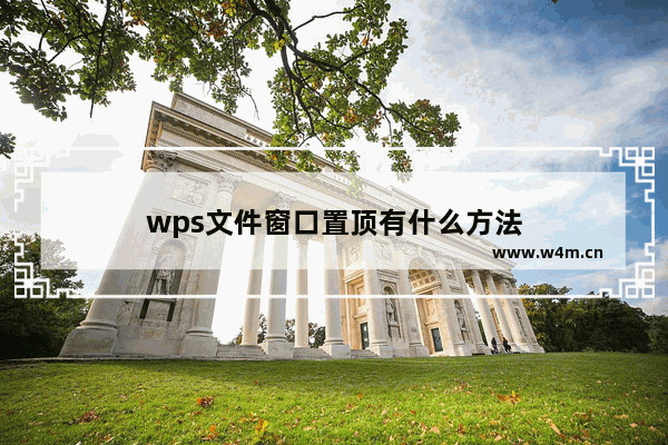 wps文件窗口置顶有什么方法