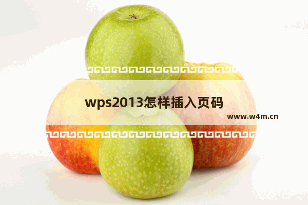 wps2013怎样插入页码