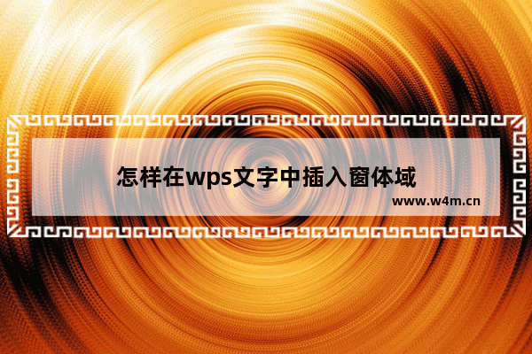 怎样在wps文字中插入窗体域