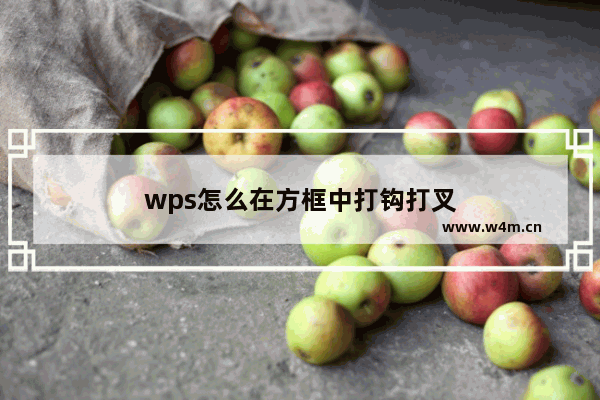 wps怎么在方框中打钩打叉