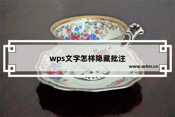 wps文字怎样隐藏批注