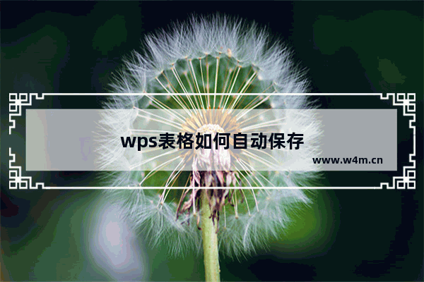 wps表格如何自动保存