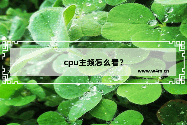 cpu主频怎么看？