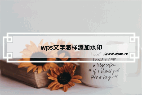 wps文字怎样添加水印