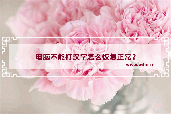 电脑不能打汉字怎么恢复正常？