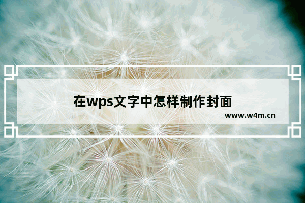 在wps文字中怎样制作封面