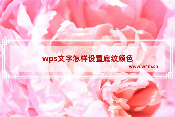 wps文字怎样设置底纹颜色