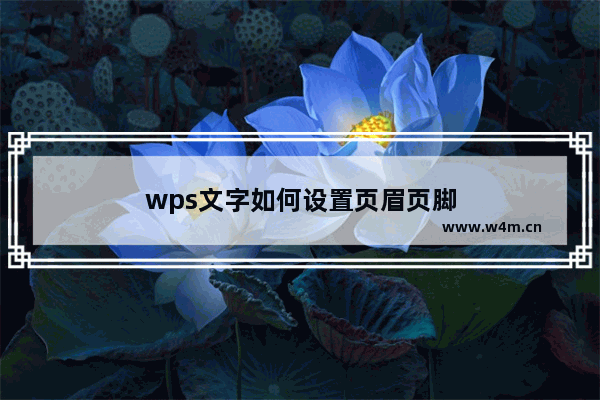 wps文字如何设置页眉页脚