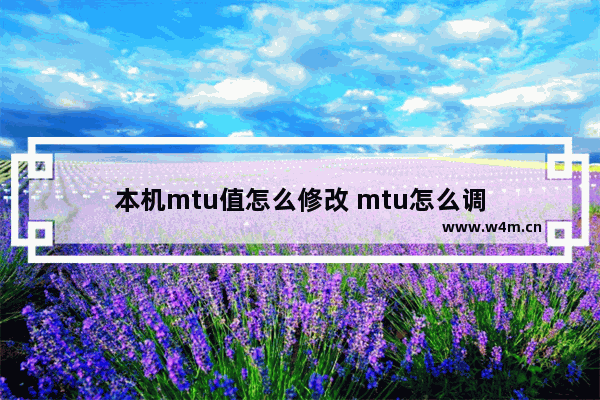 本机mtu值怎么修改 mtu怎么调