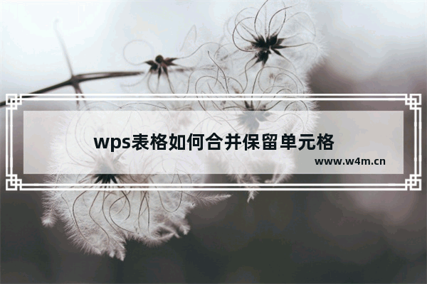 wps表格如何合并保留单元格