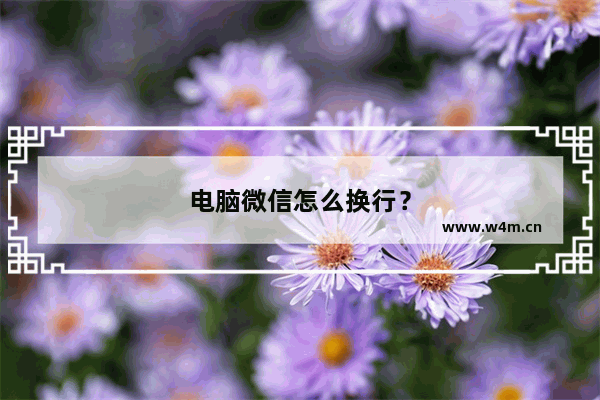 电脑微信怎么换行？