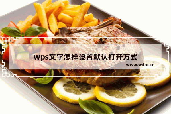 wps文字怎样设置默认打开方式