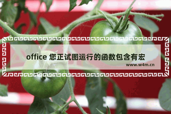 office 您正试图运行的函数包含有宏或需要宏语言的解决方法