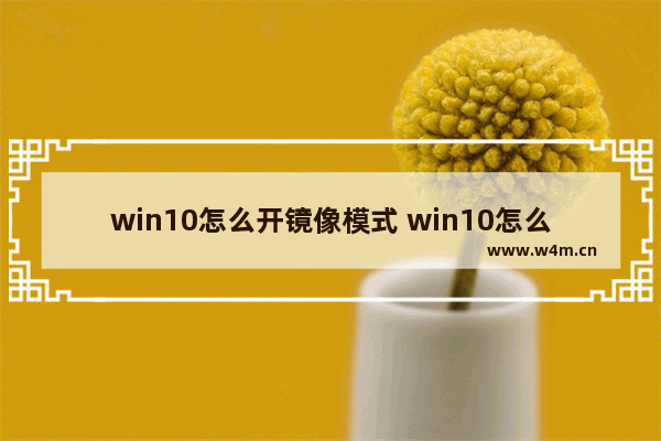 win10怎么开镜像模式 win10怎么弄镜像