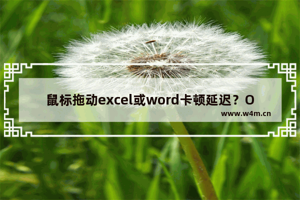 鼠标拖动excel或word卡顿延迟？Office2019卡顿延迟解决方法