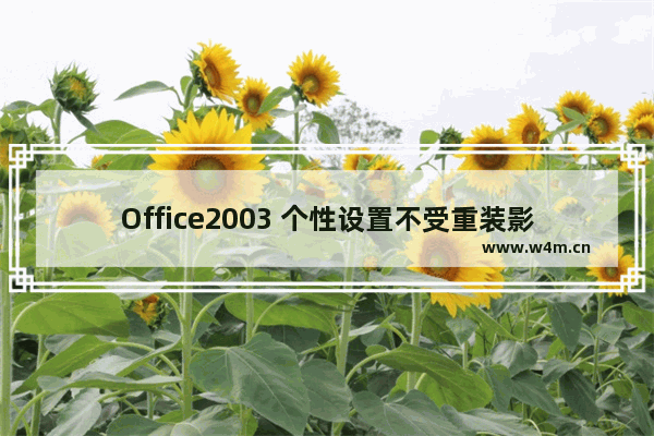 Office2003 个性设置不受重装影响