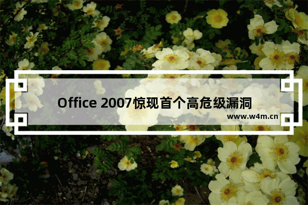 Office 2007惊现首个高危级漏洞