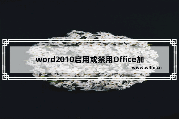 word2010启用或禁用Office加载项的操作方法