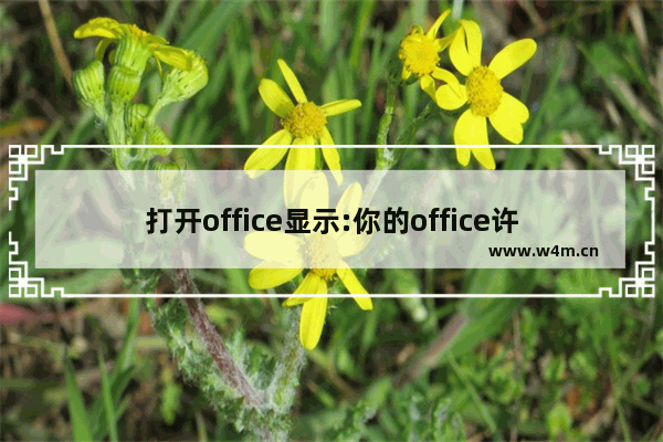 打开office显示:你的office许可证有问题，你可能是盗版软件的受害者怎么办？？