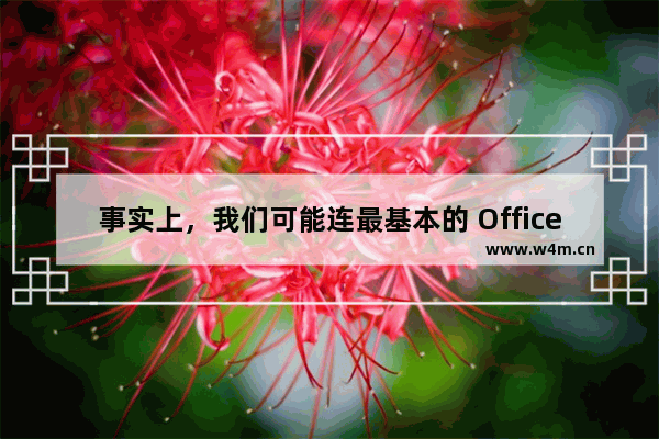 事实上，我们可能连最基本的 Office 操作都没有掌握！