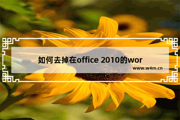 如何去掉在office 2010的word文档项目编号前的小黑点