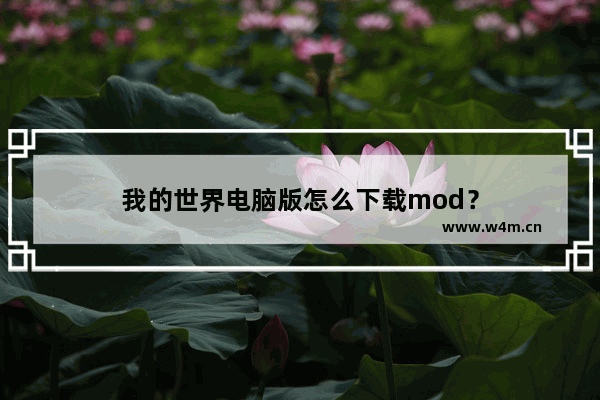 我的世界电脑版怎么下载mod？