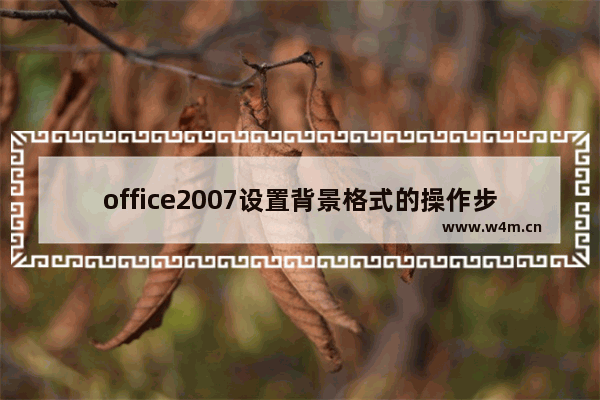 office2007设置背景格式的操作步骤