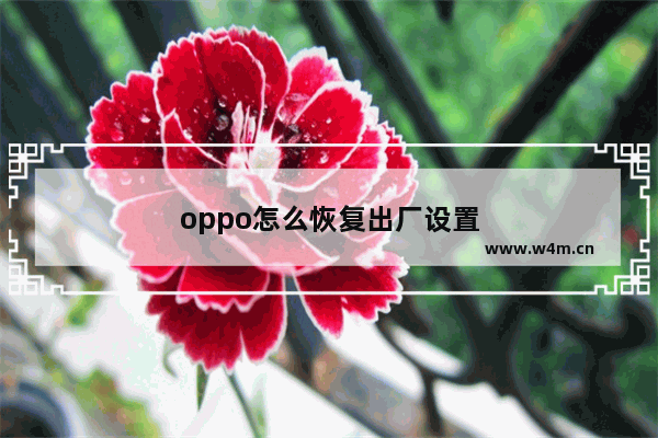 oppo怎么恢复出厂设置