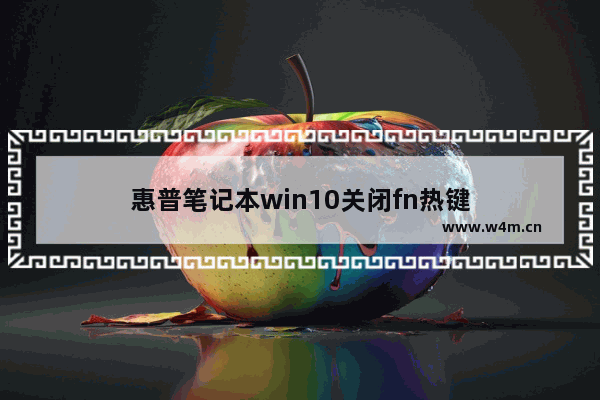 惠普笔记本win10关闭fn热键