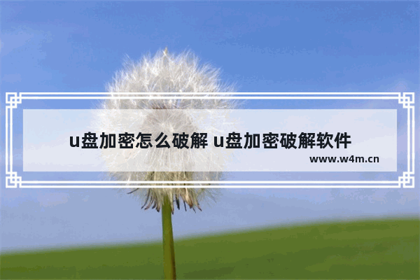 u盘加密怎么破解 u盘加密破解软件