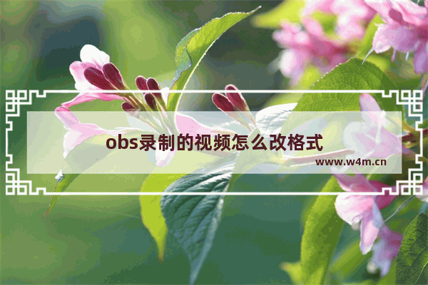 obs录制的视频怎么改格式