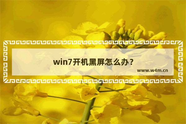 win7开机黑屏怎么办？