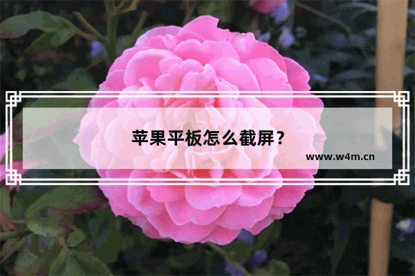 苹果平板怎么截屏？