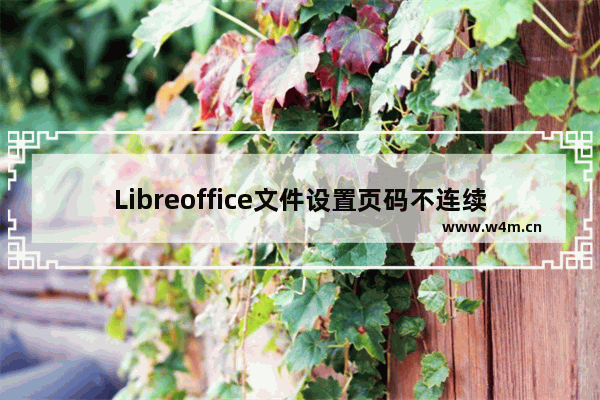 Libreoffice文件设置页码不连续?