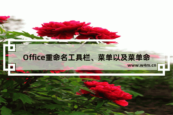 Office重命名工具栏、菜单以及菜单命令教程