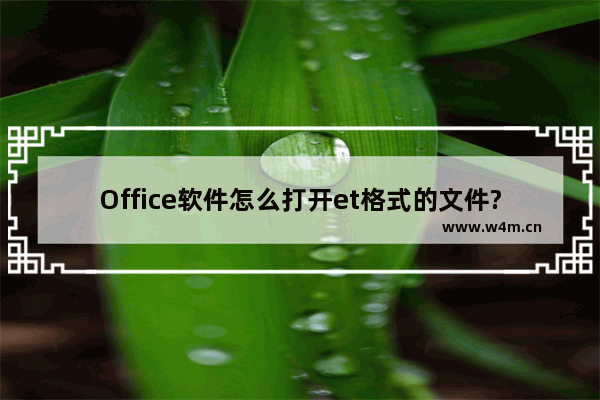 Office软件怎么打开et格式的文件?