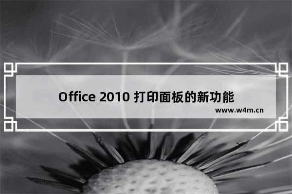 Office 2010 打印面板的新功能介绍