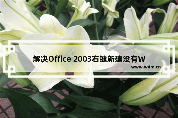 解决Office 2003右键新建没有Word等选项问题