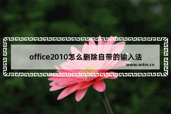 office2010怎么删除自带的输入法？